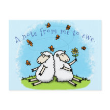 Schapenvrienden en vlinders cartoon