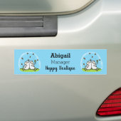 Schapenvrienden en vlinders cartoon bumpersticker (Op auto)