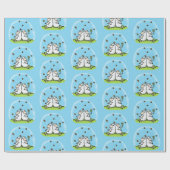 Schapenvrienden en vlinders cartoon cadeaupapier (Vlak)