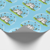 Schapenvrienden en vlinders cartoon cadeaupapier (Hoek)