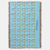 Schapenvrienden en vlinders cartoon deken (Voorkant Verticaal)