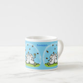 Schapenvrienden en vlinders cartoon espresso kop (Voorkant rechts)