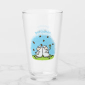 Schapenvrienden en vlinders cartoon glas (Achterkant)