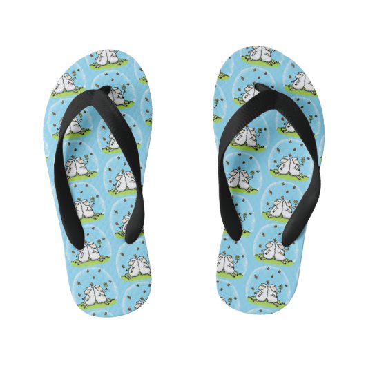 Schapenvrienden en vlinders cartoon kinder teenslippers (Voetbed)
