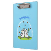 Schapenvrienden en vlinders cartoon klembord (Links)