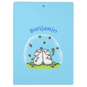 Schapenvrienden en vlinders cartoon klembord (Achterkant)