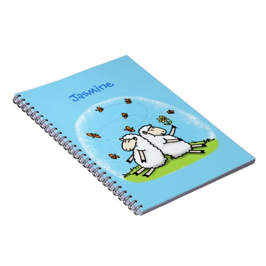 Schapenvrienden en vlinders cartoon notitieboek (Rechterzijde)