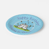 Schapenvrienden en vlinders cartoon papieren bordje (Gekanteld)