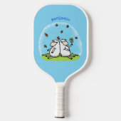 Schapenvrienden en vlinders cartoon pickleball paddle (Achterkant)