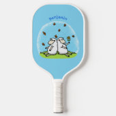 Schapenvrienden en vlinders cartoon pickleball paddle (Voorkant)