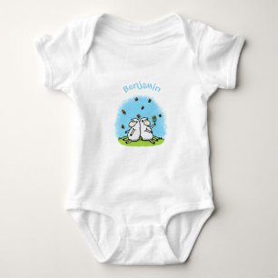 Schapenvrienden en vlinders cartoon romper