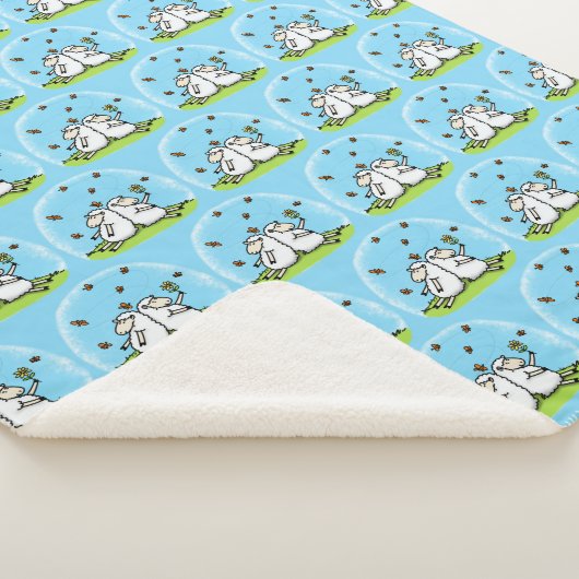 Schapenvrienden en vlinders cartoon sherpa deken (3/4)