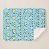 Schapenvrienden en vlinders cartoon sherpa deken (Voorkant (horizontaal))