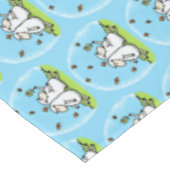 Schapenvrienden en vlinders cartoon tafelkleed (Gekanteld)