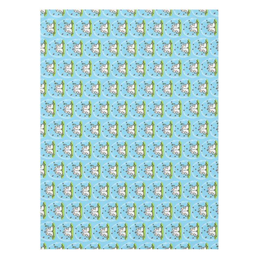 Schapenvrienden en vlinders cartoon tafelkleed (Voorkant)