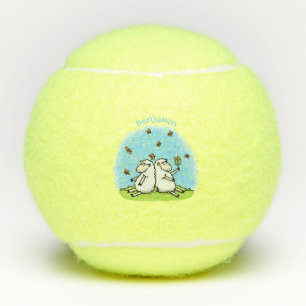 Schapenvrienden en vlinders cartoon tennisballen