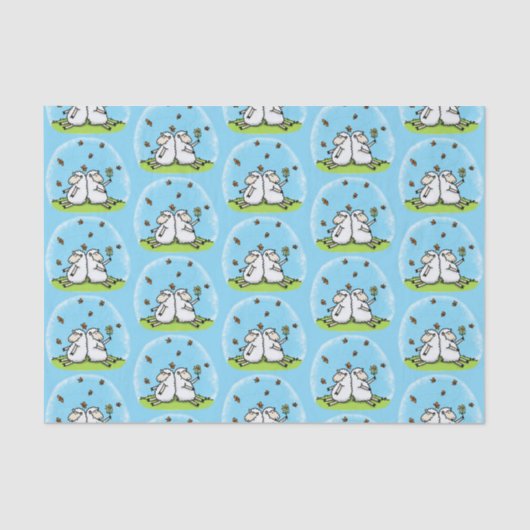 Schapenvrienden en vlinders cartoon tissuepapier (Voorkant)