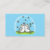 Schapenvrienden en vlinders cartoon visitekaartje (Achterkant)
