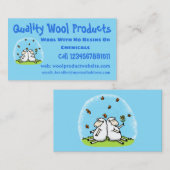 Schapenvrienden en vlinders cartoon visitekaartje (Voorkant / Achterkant)