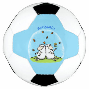 Schapenvrienden en vlinders cartoon voetbal