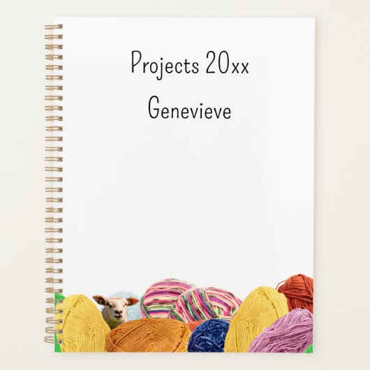 Schapenwier van brei- en haakwerk, voor verpersoon planner (Voorkant)