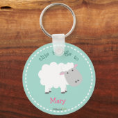 Schapenwitte Sleutelhanger (Voorkant)