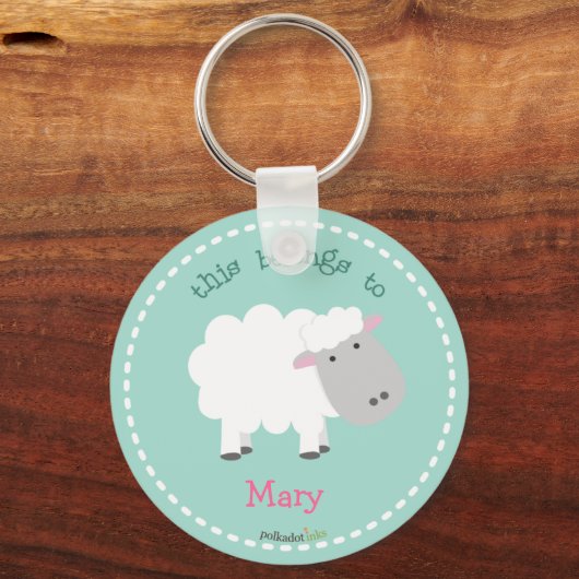 Schapenwitte Sleutelhanger (Voorkant)