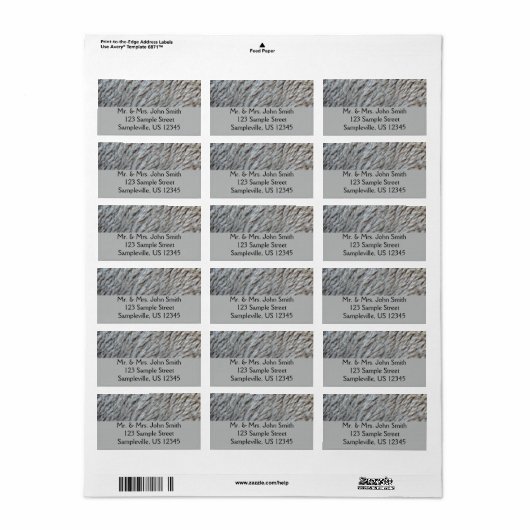 Schapenwol Abstracte Natuur Foto Etiket (Full Sheet)