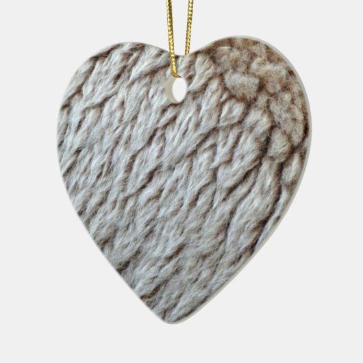 Schapenwol Abstracte Natuur Foto Keramisch Ornament (Links)