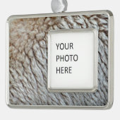 Schapenwol Abstracte Natuur Foto Verzilverd Omlijst Ornament (Links)
