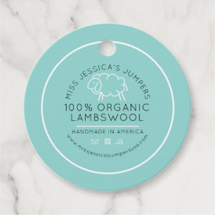 Schapenwol aqua wit zwart gebreid business classic bedankjes labels