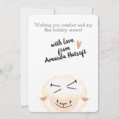 Schapenwol breinaalden kerstmis feestdagenkaart (Achterkant)