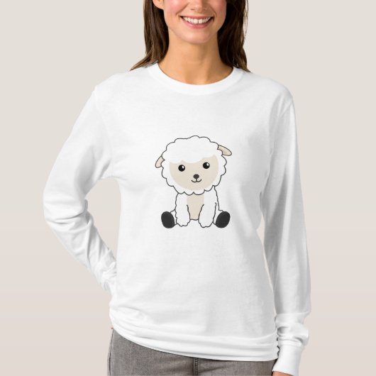 Schapenwol Funny Animals Baby Lamb T-shirt (Voorkant)