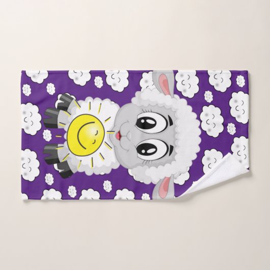 Schapenwolken Sun Paarse handdoekjes Bad Handdoek (Handdoek)