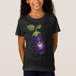 schar aubergine dansen dabbing aubergine fruit t-shirt