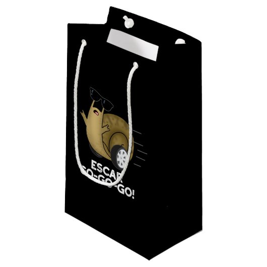 Schar-go-go Funny French Snail Pun Dark BG Klein Cadeauzakje (Voorkant Gekanteld)