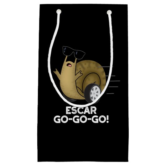 Schar-go-go Funny French Snail Pun Dark BG Klein Cadeauzakje (Voorkant)