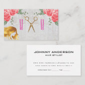 Scharen en haarspelden | Rozen | Stylist Afsprakenkaartje (Voorkant / Achterkant)