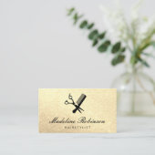 Scharen en kam Elegante Glitter Visitekaartje (Staand voorkant)