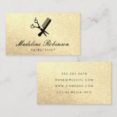 Scharen en kam Elegante Glitter Visitekaartje (Voorkant / Achterkant)