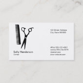 Scharen en kammen met omhullingsdoeken visitekaartje (Achterkant)