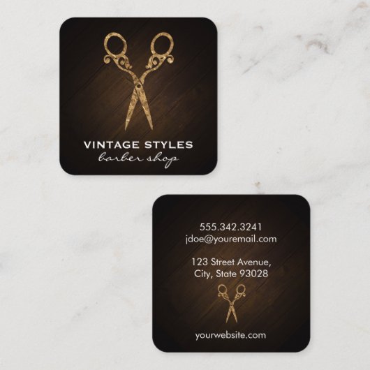 scharen | /goud vierkante visitekaartje (Voorkant / Achterkant)