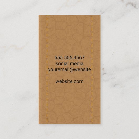 scharen | Tailing | Gesitteerd leder Visitekaartje (Achterkant)