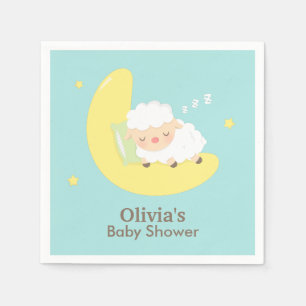 Scharig Lammetje dat op de Maan Slaapt Baby Shower Servetten