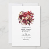 Scharlaken, donkerbruin & diep bordeaux bloemenbru kaart (Voorkant)