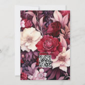 Scharlaken, donkerbruin & diep bordeaux bloemenbru kaart (Achterkant)