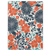 Scharlaken en zwart Modern Floral Klembord (Achterkant)