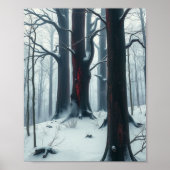 Scharlaken Fluisteringen in het Winterbos Poster (Voorkant)