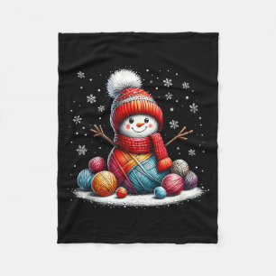Scharlaken garen sneeuwman quiltster Kerst haakwer Fleece Deken