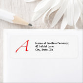 Scharlaken letter "A" Adresetiketten Etiket (Insitu)